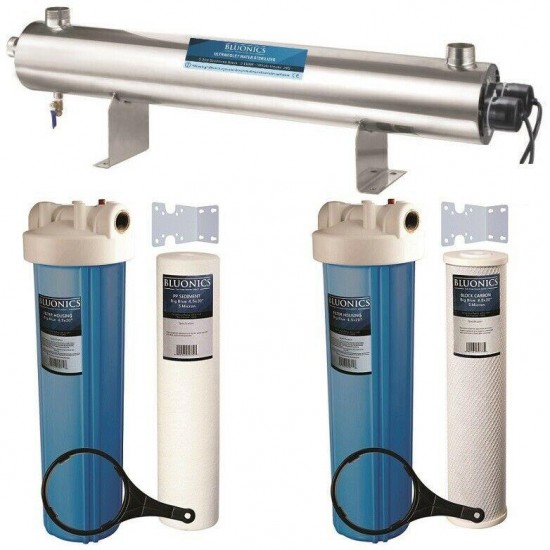 Bluonics 110W UV Ultraviolet Sediment Carbon Well Water 24 GPM UV Big Blue Size