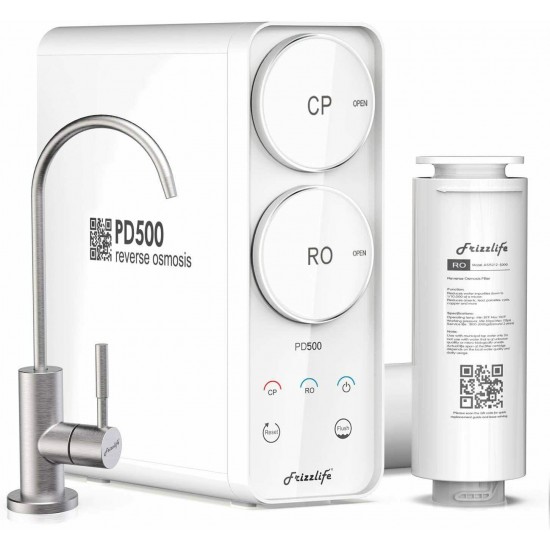 Frizzlife Reverse Osmosis Drinking Water Filtration System- 500 GPD RO Filter