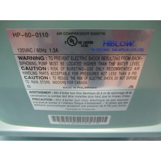 HIBLOW HP-60 HP60 NEW SEPTIC AIR PUMP AERATOR