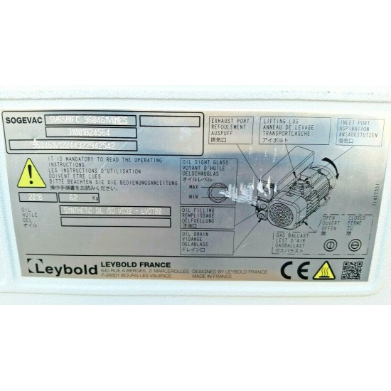 Sogevac SV65 Vacuum pump