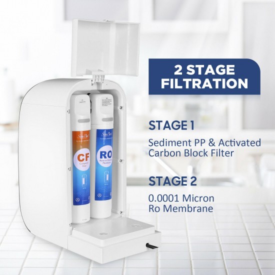 Reverse Osmosis Water Filtration System, UV Sterilization,3 Stage Countertop New