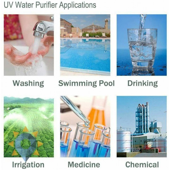 Sterilizer Filter Uv Water Sterilizer Light Canister Bulb Whole House 12GPM 110V