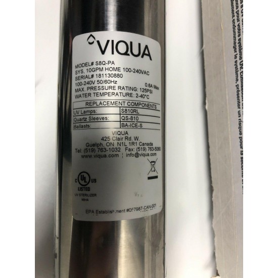 Viqua S8q-pa Home UV System