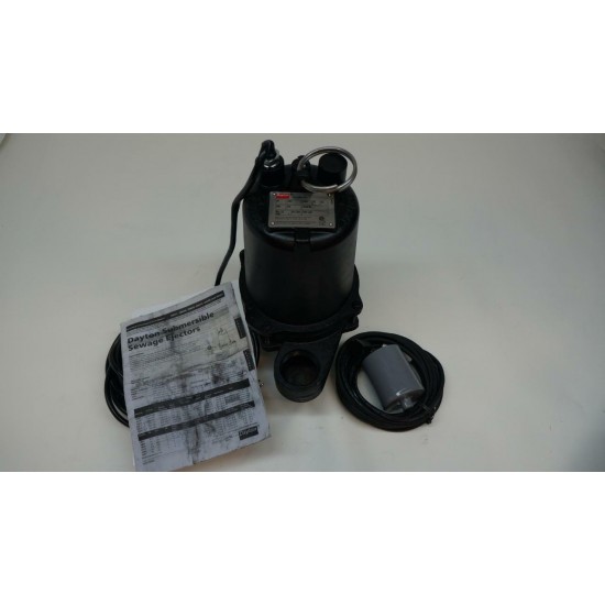 DAYTON 3BB88 SUBMERSIBLE SEWAGE PUMP 1/2 HP