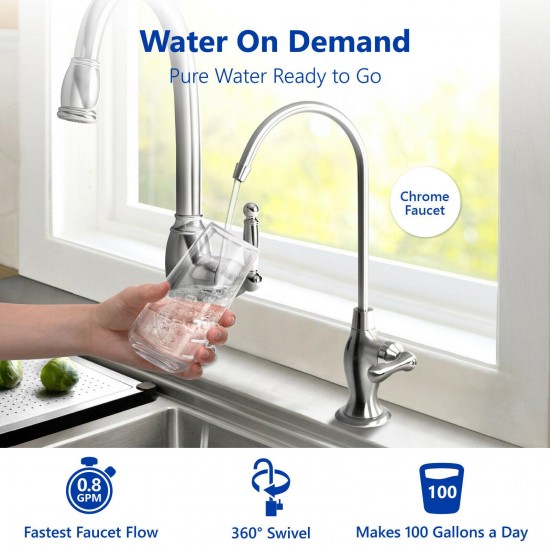 Alkaline Reverse Osmosis Water Filtration System – Clear RO w/ Gauge – 100 GPD