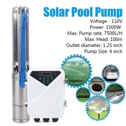 4'' DC Solar Water Pump Submersible Deep Well Water Pump with MPPT Controller
