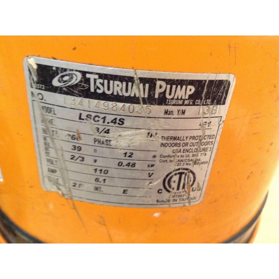 Tsurumi Water Pump LSC1.4S-61 Submersible Pumps Electric Portable Small 3/4