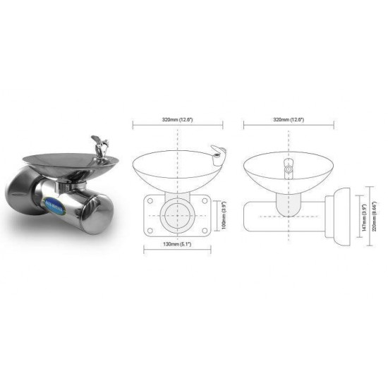 Wall Mounted Single Plate Drinking Water Filter Fountain, Reverse Osmosis system