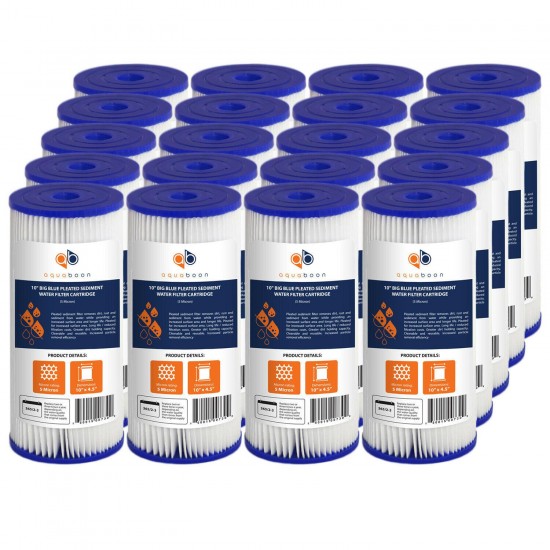 20PK of Big Blue 5µm Pleated Washable Sediment Water Filter 10