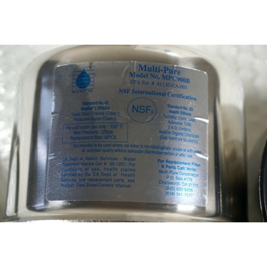 Multi-Pure Under-Counter Below Sink Water Filter Faucet MPC900 Capacity Monitor