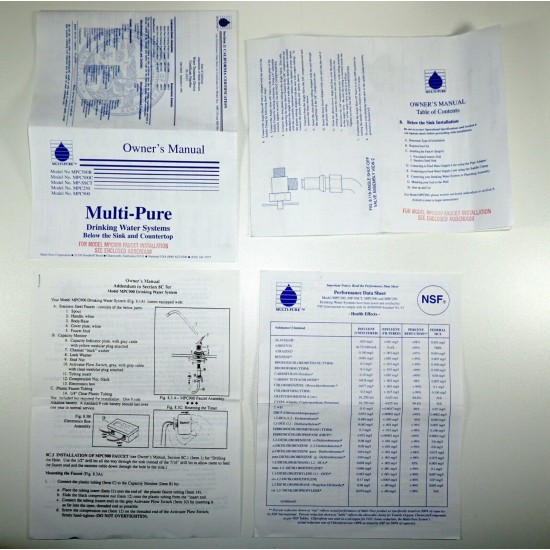 Multi-Pure Under-Counter Below Sink Water Filter Faucet MPC900 Capacity Monitor