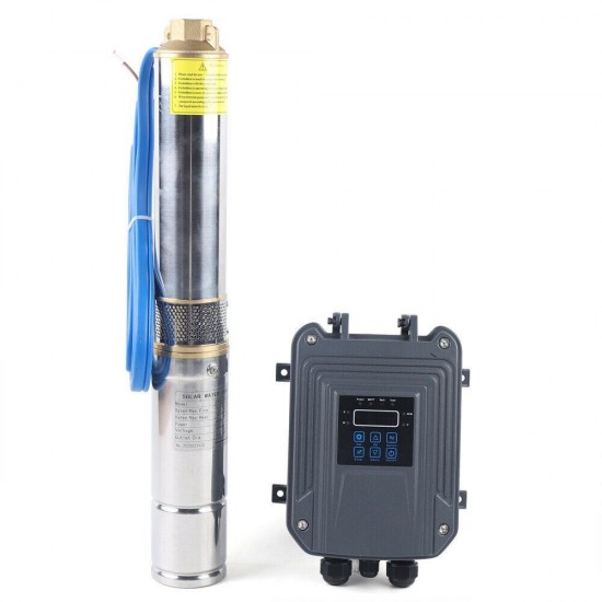 24V Solar Power Water Pump Farm Ranch DC Submersible Bore Hole Deep Well 300W US