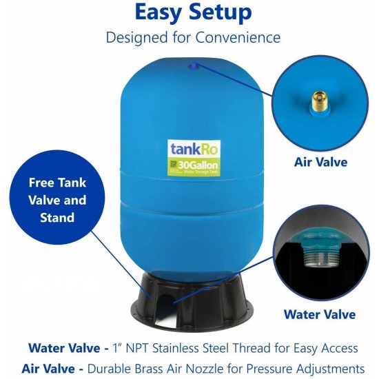 30-Gallon Pressurized Water Storage Tank RO Systems NSF Certified 1