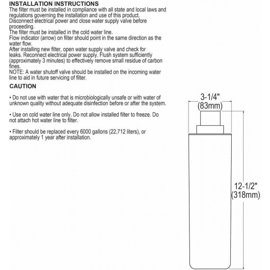 Elkay WSF6000R-2PK Watersentry Replacement Water Filter - 2 Pack