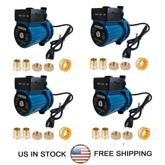 4 Pack Automatic Booster Pump NPT 3/4'' Domestic Circulation & Boost Water Pump