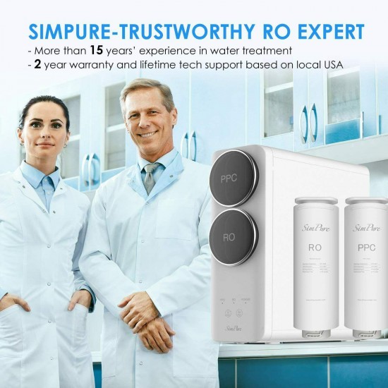 Q6 4-Stage 400GPD Tankless Water Filter Reverse Osmosis System /Spin Down Filter