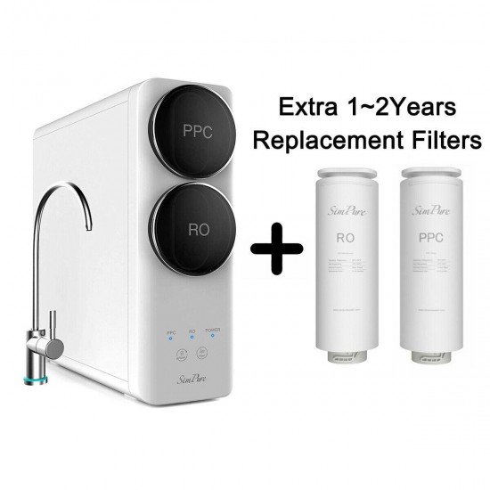 Q6 4-Stage 400GPD Tankless Water Filter Reverse Osmosis System /Spin Down Filter
