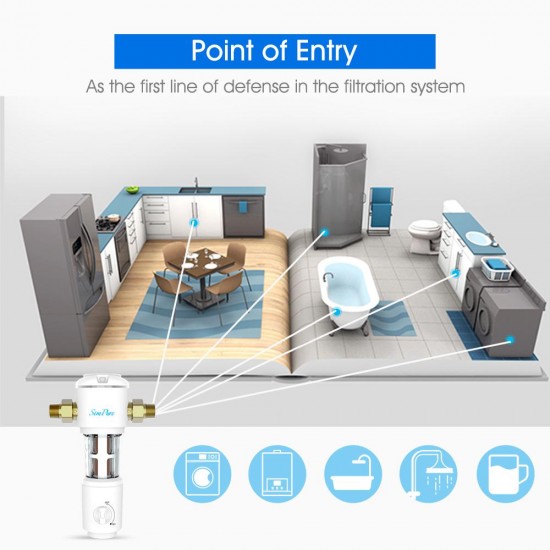 Q6 4-Stage 400GPD Tankless Water Filter Reverse Osmosis System /Spin Down Filter