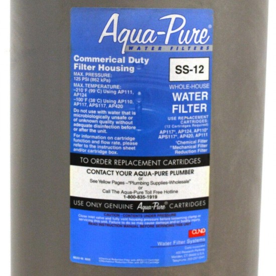 Aqua-Pure SS-12 Commercial Duty Whole-House Water Filter Housing 125psi 2
