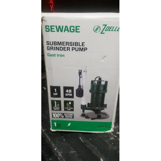 Zoeller BN2701 1HP Cast Iron Submersible Grinder Pump