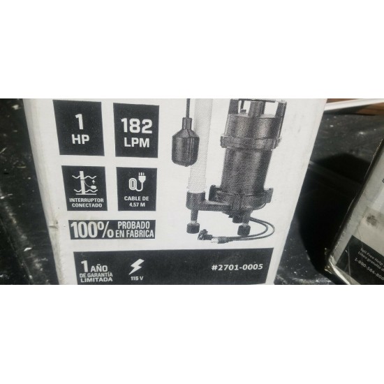 Zoeller BN2701 1HP Cast Iron Submersible Grinder Pump