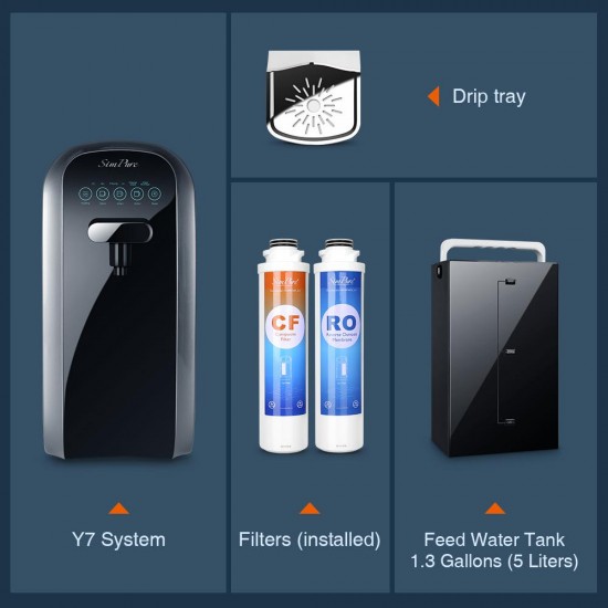 SimPure Y6 Reverse Osmosis Water Filtration System Countertop Y7 Water Dispenser