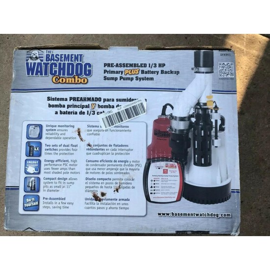 The Basement Watchdog Combo 3720 Gph Pre-Assembled Sump Pump System