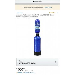 Aquasana Replacement Tank EQ-1000R Rhino Whole House 10 Year Water Filter System