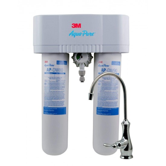 3M Aqua-Pure Under Sink Water Filter System AP-DWS1000, Dedicated Faucet, Reduce